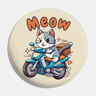 Meow bike riding cat Pin