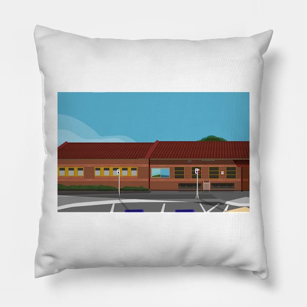 Bomaderry Train Station Terminus Pillow by Donnahuntriss