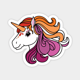 Rainbow Unicorn, Lesbian Pride Magnet