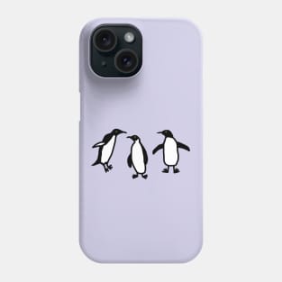 Cute Animals Doodle of Dancing Penguins Phone Case