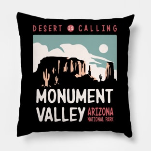 Utah Monument Valley Arizona Retro Vintage Design Pillow