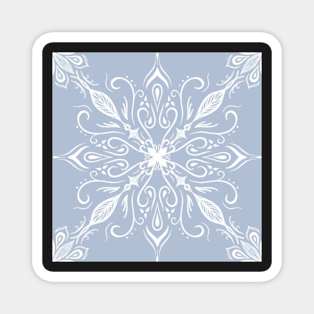 Blue mandala pattern Magnet by cait-shaw