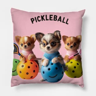 Chihuahua Pickleball Puppies Cute Design Pillow