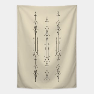 Minimalistic arrow tattoo style design Tapestry