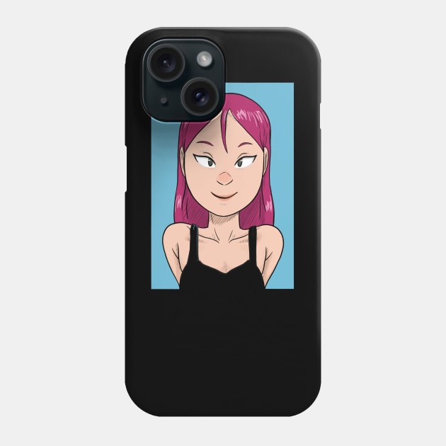 Cute girl with pink hair smiles back Phone Case by Whoana Keli