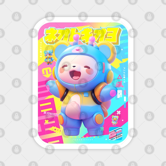 AKBLM - CHIITAN'S NEW BEST FRIEND - CHUBBY FIREFLY ホタル KUMA IS HAPPY | HYPER TUNED MEGA KAWAII 3D ANIME CHARACTER MASCOT Magnet by AKBLM