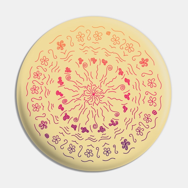 The VERY First Mandala - Gradient Pin by Myriel