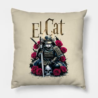 El Cat Samurai Pillow