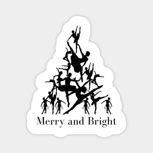 Merry and Bright christmas tree dancers Magnet