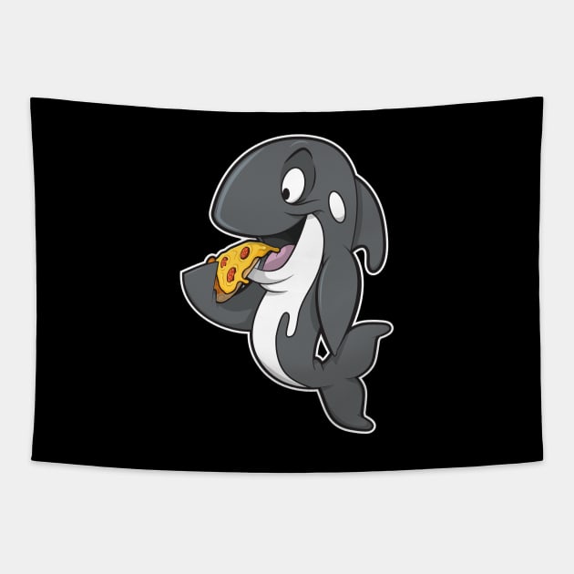 An Orca eating A Slice OF Pizza Tapestry by CoySoup