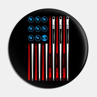 BILLIARDS POOL AMERICAN FLAG Pin