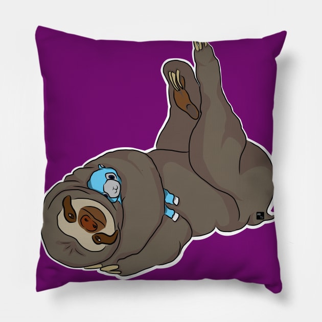 Sleepy Sloth Timeout Error Pillow by AltTabStudio