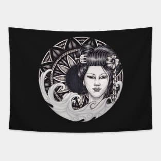 Geisha Mandala Tapestry