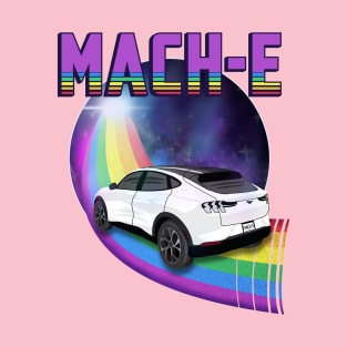 Mach-E Rides the Rainbow Galaxy in Star White T-Shirt