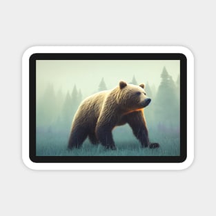 Grizzly Bear in the Woods Magnet