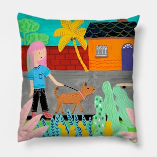 Let's walk the dog Pillow