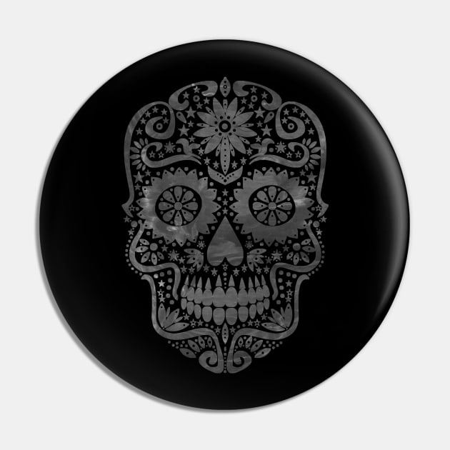 Gothic Day Of The Dead - Stars Sugar Skull 2 Pin by EDDArt