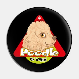 Mini Poodle on Board - Apricot Pin