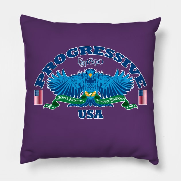 Progressive Bluebird of Happiness Pillow by PeregrinusCreative