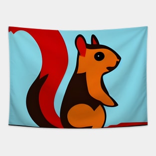 Orange Squirrel Tapestry