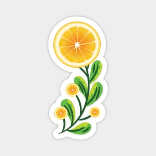 Orange fruit flower Magnet