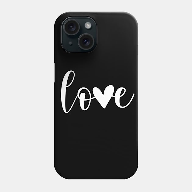 Love text with heart, love  saying, valentine simple design Phone Case by colorbyte
