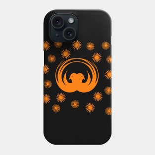 Orange birds on the black background Phone Case