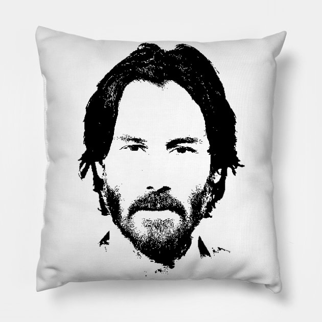 Keanu Reeves pop art portrait Pillow by phatvo