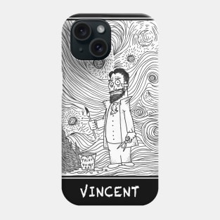 Vincent van Gogh B&W Starry Night Phone Case