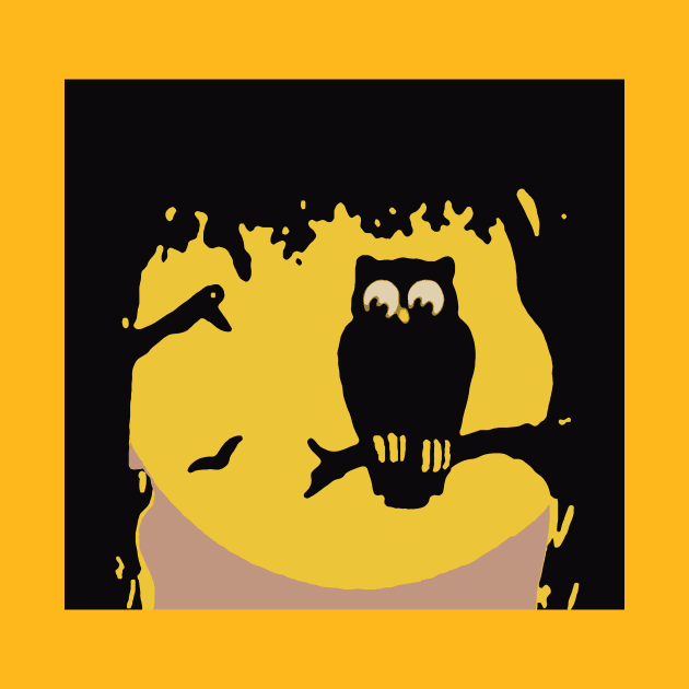 Halloween Owl with a Full Moon by MasterpieceCafe