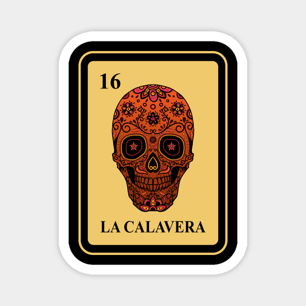 Mexican La Calavera lottery traditional Sugar Skull Magnet by FunnyphskStore