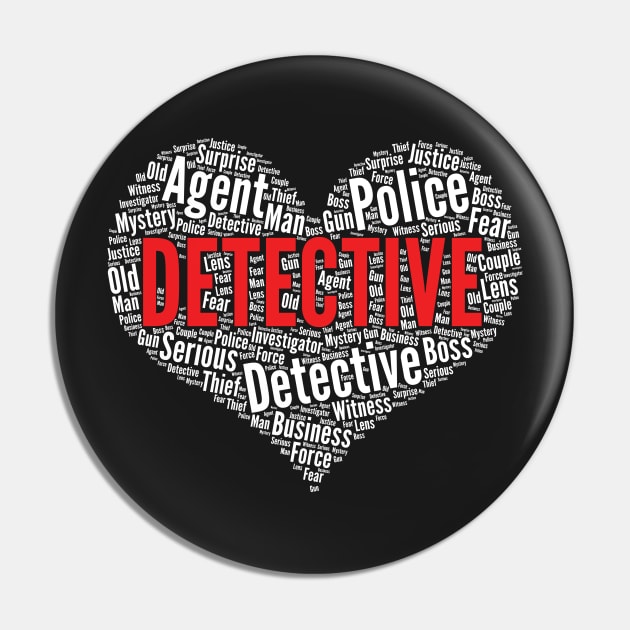 Detective Heart Shape Word Cloud Design design Pin by theodoros20