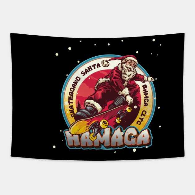 Skateboard Santa Hamaga t-shirt Tapestry by khuongnguyenfx