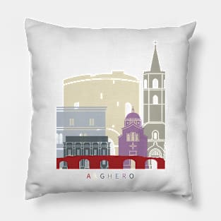 Alghero skyline poster Pillow