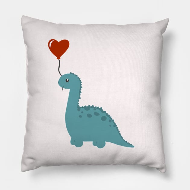 Dino Love Pillow by Tilly-Scribbles