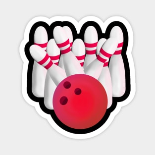 Tenpin bowling strike Magnet