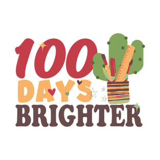 100 Days Brighter Teacher Gift T-Shirt