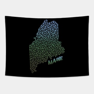 Maine State Outline Maze & Labyrinth Tapestry