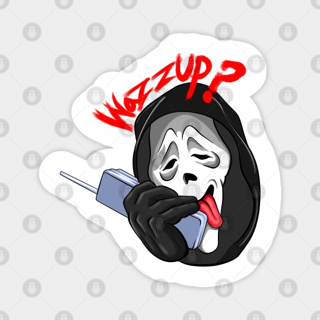 Ghostface wazzup - Halloween Ghostface Wazzup Scary Mov - Magnet | TeePublic
