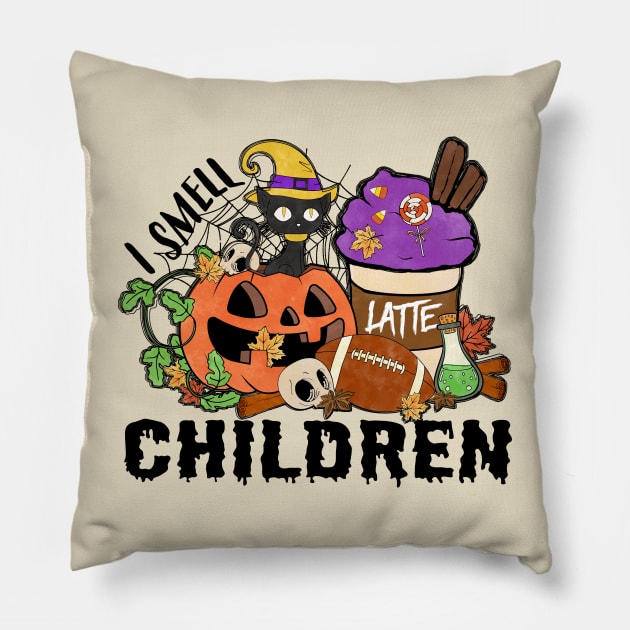 I Smell Children - Halloween Pillow by LMW Art