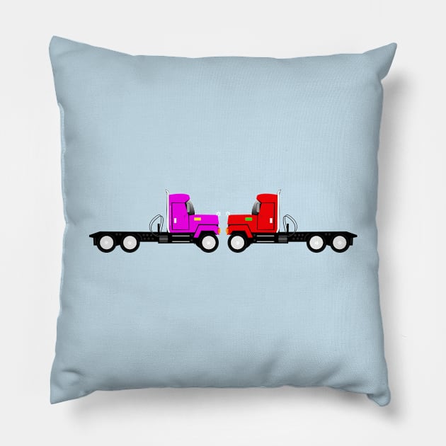 big trucks Pillow by momomoma