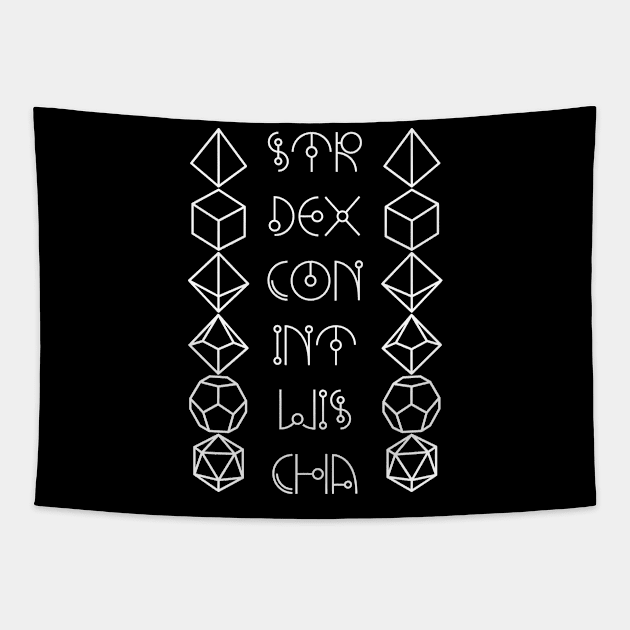 Character Abilities Dice Tapestry by OfficialTeeDreams