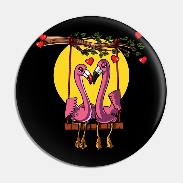 Flamingo Bird Couple Pin by underheaven