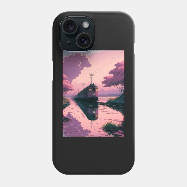 Retro Anime Style Old Japanese Train Phone Case by KaPrints