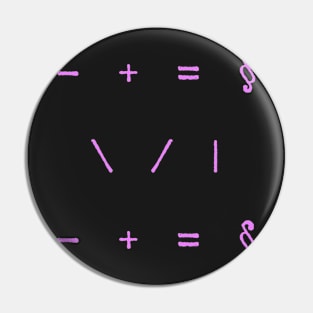 Pink Typewriter Symbols Pin