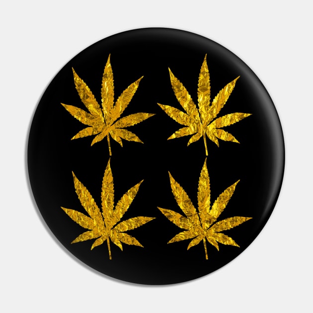 Gold Weed Leaf Design Marijuana Hemp Cannabis Pin by Lin Watchorn 