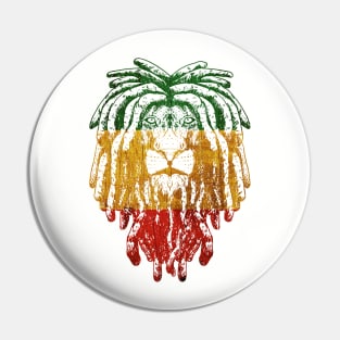 Rasta Lion Reggae Roots Rock Music Pin