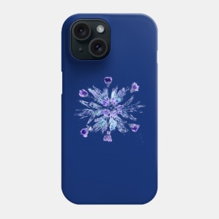 'Snowflake' nature print (dark blue background) Phone Case