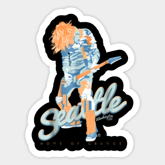 90 S Seattle City Grunge Music Travel T Shirt Musical Sticker Teepublic