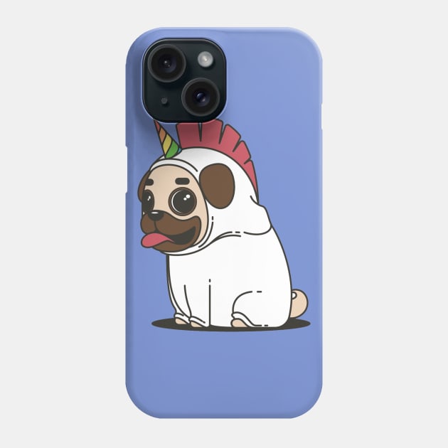 Unicorn Pug Phone Case by JKA